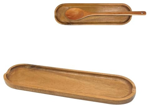 SwirlColor Spoon Rest Kitchen, Long Smooth Wooden Spoon Holder for Stovetop Utensil Rest for Spatulas Spoons Tongs