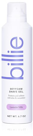 Billie SkyFoam Shave Gel - Lavender Milk Scent - Water-activated Foam - Made With Aloe & Cucumber - For A Close, Smooth Shave - 6.7 fl oz
