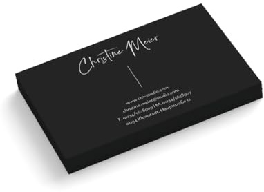 Visitenkarten personalisieren | Fotograf | 1-seitig | Text + Farbe sofort anpassen | 85 x 55 mm | hochwertig | 350 g Qualitätsdruck (Schwarz, 100 Stück)