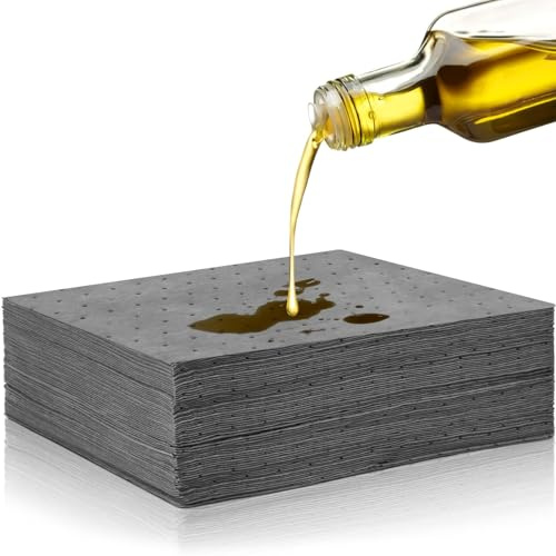 20Pcs Universal Absorbent Mat, 25 x 33cm Oil Water Absorbent Pads Spill Pads General Purpose Absorbent Sheets Rapid Absorption for Oil Water-Based Liquids for Home Garage Basement