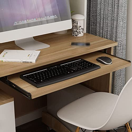 HEYBB Soporte Teclado Ordenador Bajo Mesa Extraible, Bandeja Teclado Bajo Mesa Extraíble, Bandeja para Teclado, Madera, Longitud de Los Rieles 36 Cm, Largo 54/60 Cm (54x27cm)