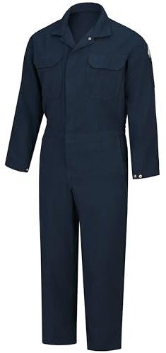 Bulwark FR Men's Midweight Cooltouch 2 FR Deluxe Coverall, Navy, Large/Tall