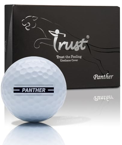 Trust Golfbälle Panther – Urethan-Cover, weiches Schlaggefühl, gerader Flug, Gute Stoppkontrolle, Big MAX Kern für Weite Flüge, optimale Kombination aus Weite & Spin-Kontrolle, 12 Bälle, Weiß K10