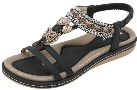 Générique 2024 Sandales Femmes été Orthopedique Antidérapantes Bohême Bout Ouvert Confortables Mode De Marche Respirantes Chaussure Femme Chaussures Plateforme Sandales Avec Talon Bloc Pas Cher
