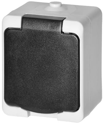 Miratic Aufputz-Steckdose IP54 - Feuchtraum-Steckdose Mit Schalter, Robust und Wasserdicht für Innen- und Außenbereiche (Einzelsteckdose)