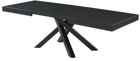 Vente-unique-Esstisch ausziehbar - 6 bis 10 Personen - MDF & Metall - Schwarz - CATONAV