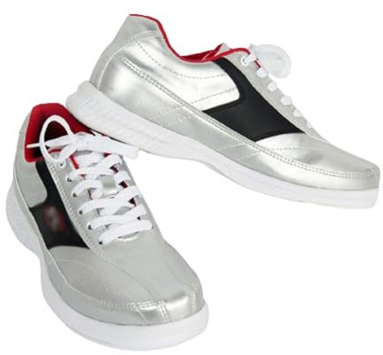 Men's Bowling Shoes,Women Lawn Bowls Shoes,Bowling Leather Flat Sport Unisex Breathable Shoes,Casual Fashion Sneakers,for Indoor and Outdoor Use Silver Black