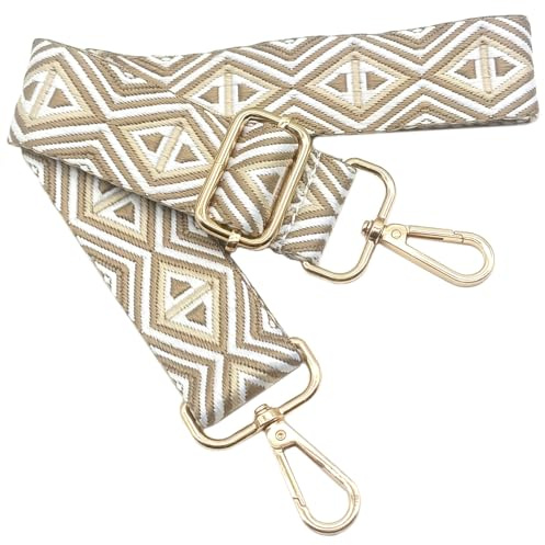 Verstellbarer Schultergurt für Taschen Mehrfarbig, Taschengurte zum Wechseln, Taschengurt Breit mit Karabiner Gold, 80-130 cm Tragegurt Tasche für Damen Schulterriemen, Handtasche, 3.8cm，012