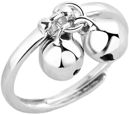 VALICLUD Anello Aperto a Campana Regolabile Da Donna Doppia Campanella Pendente, Anello Carino Decorativo Per Feste e Abiti Casual, Gioiello Duraturo e Versatile