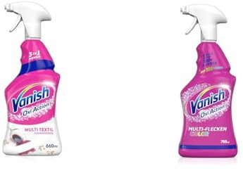Vanish Oxi Action Multi-Textil Fleckenentfernerspray – 1 x 660 ml – für Teppiche und Polster, gegen Schmutz + Vorwaschspray Color – 1 x 750 ml – Fleckenentferner für die Vorbehandlung bunter Wäsche