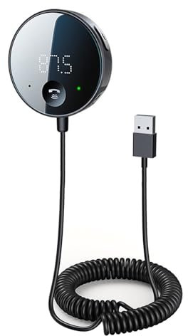 eppfun Transmetteur FM de Voiture, récepteur de Voiture Bluetooth avec Affichage LED, Aux 3.5mm, Lecture de Musique de Carte microSD