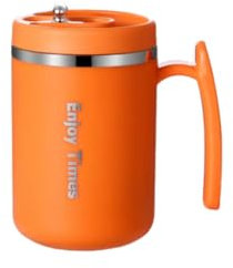 BLMAGS große kapazität Stilvoller Edelstahlbecher mit Deckel und Griff, Trinkbecher für Zuhause und Büro, doppelwandige, isolierte Kaffeetassen, 500 ml solide