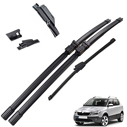 YDYBDA Scheibenwischerblätter Set Für S&Koda Für Fabia 5J Schrägheck Vorne Hinten 2007 2008 2009 2010 2011 2012 2013 Langlebig