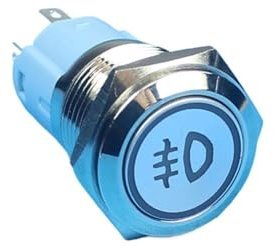 16mm latching switch with illuminated ring and symbol light flat IP67 button switch IDGTTLDF(12V White LED)