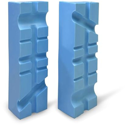 MYTEC 4 Vise Soft Jaws, Multi-groove Textured Inserts, Magnetic Vise Jaw Pads for Woodworking, Golf, Jewelry Making, Plumbing, Multi-purpose Protector for Metal Vice (1 pair)