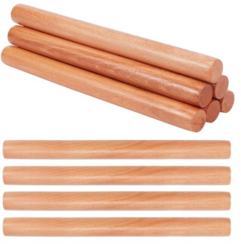 OLYCRAFT 10pcs Wood Rolling Pins 30cm Clay Rolling Pins 27.5mm Diameter Classic Wooden Rolling Pins Natural Wood Texture Rollers Wood Clay Roller for Clay Modeling Pottery Tools