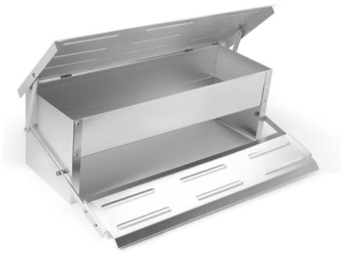 DSDGVDFBV Silber, Automatischer Hühner Futterautomat, 5 Kg Geflügel Futterautomat Mit Rattensicher Füßen Und Wasserfest Deckel Futtertrog Für Geflügel Hühner, Enten, Gänse