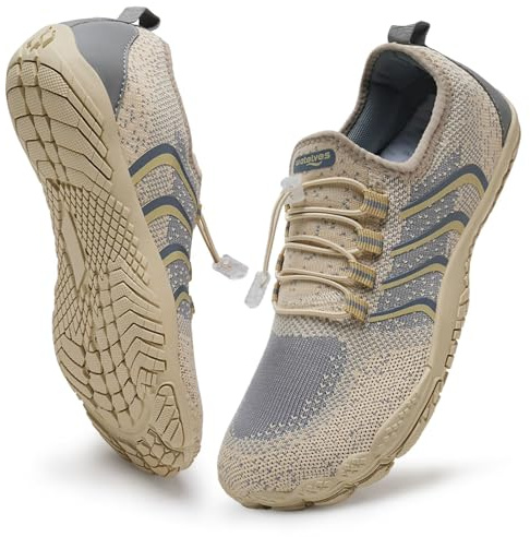 WateLves Barefoot Water Shoes for Women Men Quick Dry Aqua Swim Shoes for Outdoor Fishing Beach Pool Boat Surfing Walking (Beige,39)