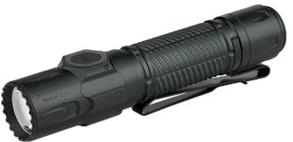 OLIGHT Warrior Ultra, Lampe torche tactique LED 2500 lumens, portée de 320 m, batterie rechargeable, IPX8, noir/bleu/vert (gris acier)