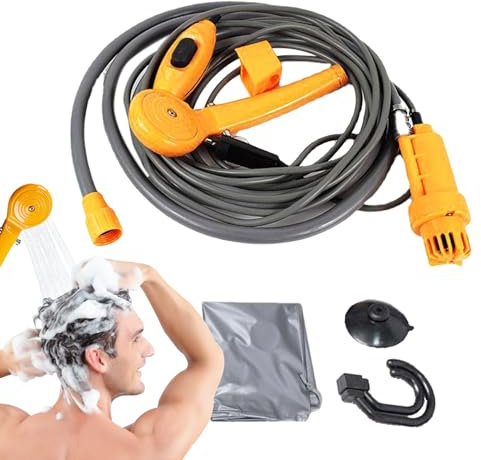 Genérico Ducha Portátil para Camping - Manguera para Lavar Coches,Cabezal Eléctrico Manual con Conexión Directa Y Gancho para Actividades Exteriores