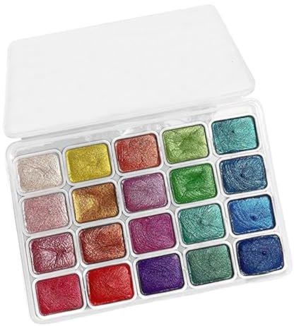Set di acquerelli per adulti, kit di 20 colori per pittura ad, progetti artistici, articoli di cancelleria, artigianato, glitter, per schizzi, illustrazioni, disegno, istruzione