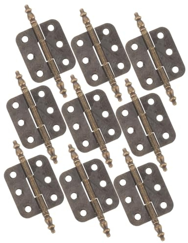 Gatuida Lot De 10 Charnières Pour Portes D'armoire Vintage En Fer 6 Trous, Charnières Décoratives Style Rétro Pour Meubles, Boîtes Et Tiroirs, Quincaillerie Solide Pour Rénovation Maison