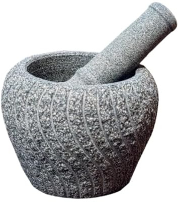 ZJFHEYUO Mortier et Pilon de Cuisine rétro en Pierre, Pilon à ail, broyeur à l'ancienne, Ensemble d'assaisonnement