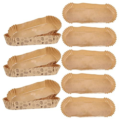 INOOMP 100pezzi Pirottini Da Forno Monouso Forma Di Barca Teglia Rettangolare in Carta Antigrasso Per Dolci Monoporzione Leggeri e Resistenti Per Feste e Negozio Di Dolci