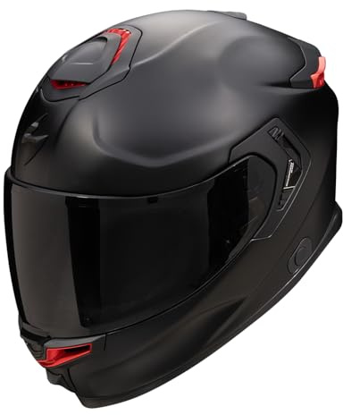 EXO-GT SP Air Solid Motorrad Helm, Matt Schwarz Rot | Beschlaghemmend
