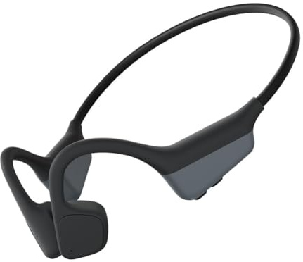 Caijin Cuffie Conduzione Ossea, Autonomia 14 Ore, Auricolari Sportivi Bluetooth Open-ear, IPX5 Impermeabili, Bluetooth 5.3, Qualità Audio HD, Open-ear Cuffie Per Corsa Ciclismo Guida Fitness (Nero)