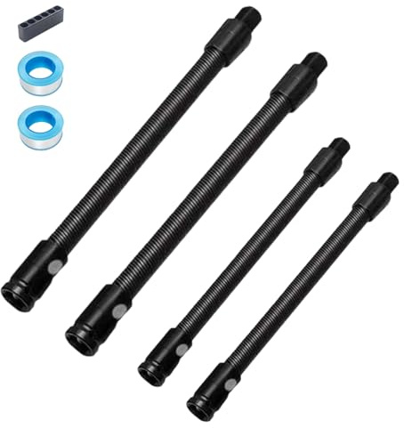 Dawhare Flexible Shaft Extension Extender Torque Socket, Bendable Socket Extender, Articulating Socket Wrench Extension, Flexible Spring Steel, for 1/2, for Narrow Space Repair (4PCS)