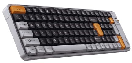 KRUX Zyro 96%, kabellose Membran Tastatur mit Nummernblock, US QWERTY, kompaktes 96% Layout, Bluetooth und 2.4 GHz, USB-C Aufladung, leiser Betrieb, 100 Tasten, für Büro, Zuhause und tägliche Arbeit