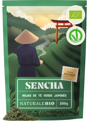 NaturaleBio Organic Japanese Sencha Green Tea Loose Leaf | 200 g. Upper grade loose leaf sencha, first harvest, for hot tea, iced tea and daily rituals.