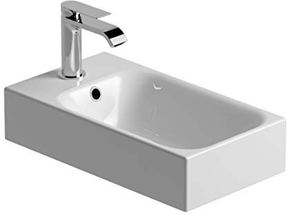 CHRIS BERGEN | Kleines Waschbecken | Kleiner Waschtisch - Aufsatzbecken | für das Gästebad - aus Keramik - Breite: 45 cm
