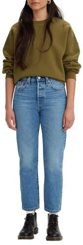 Levi's dam 501® Crop Cropped Fit Jeans , Medium Indigo Worn In, 32W / 28L