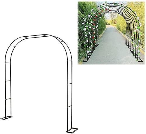 Honent Rosenbogen Aus Metall Stabil H 220Cm/240Cm Wetterfest Pergola Rankhilfe Rankgitter Torbogen Für Kletterpflanzen Im Outdoor Garten, Schwarz Rankhilfe Kletterpflanzen Bogen,W1.2M*H2.2M