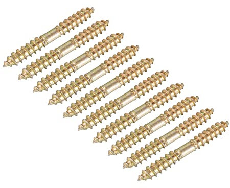 Sourcing Map 5x40mm Hanger Bolts, 12pcs Double Ended Self-Tapping Thread Dowel Screws for Wood Connecting