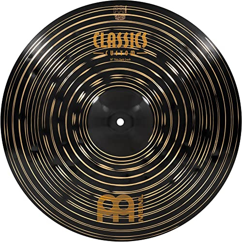 Meinl Cymbals Classics Custom Dark 45,7 cm Thin Crash – Made in Germany – 2 Jahre Garantie (CC18TDAC) | Becken für Schlagzeug, B12 Bronze