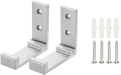 QUARKZMAN 2Stk Klapphaken Wand Haken für Hängemantel Aluminum Legierung Faltbarer Kleiderhaken mit Schrauben für Schlüssel Handtuch Hut Taschen (Schwarz Quadratisch Kopf 76mm Lang)