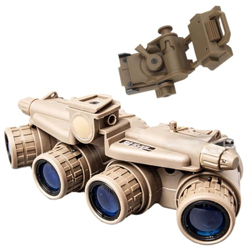 BLOKZ 1 gafas binoculares de visión nocturna Gpnvg18 de cuatro tubos + 1 soporte para gafas de visión nocturna L4g24, accesorios de soporte para cascos rápidos, accesorios de cosplay (bronceado)
