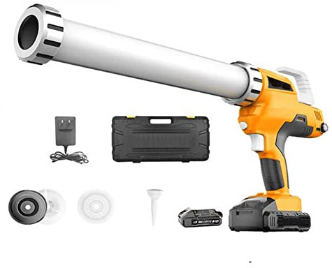21v Automatic Cordless Caulking Gun Sausage/Glass Hard Rubber Sealant Gun Professional Electric Adhesive Gun with Li-Battery