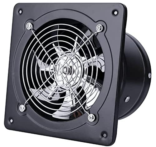 SaryEdge 100mm Black Bathroom Fan - Metal Air Extractor for Attic, Garage, Kitchen