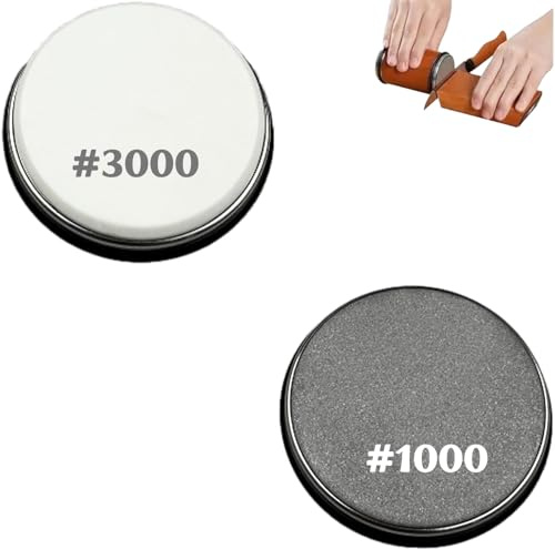2 stycken knivslipsar rulle skiva tillbehör, reservskivor för rullknivslipare, diamant 1 000 och keramik 3 000 (gängdiameter: 1 mm)