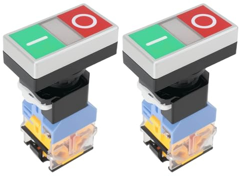 VGOL 2 Stücke Momentary Druckschalter 22mm 10A 220V mit Kontrollleuchte 1NO 1NC LA38-11D/RG Für Verschiedene Industrielle Installationen