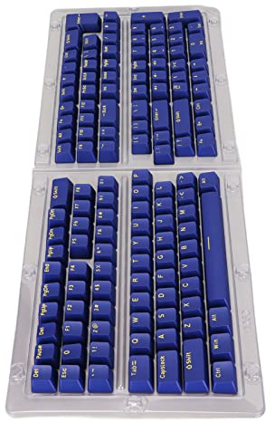 Rankomu DIY Keycaps PBT Keyboard Keycaps, 132 Key OEM Height Matte Keycaps with Blue Yellow Letters for Mechanical Keyboard, DIY Combination, Compatible with Most Keyboards