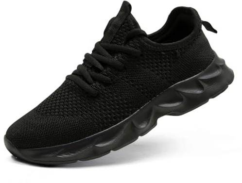 UROMGV Damskor, sneakers, löparskor, sneakers, sportskor, löparskor för gata, tennisskor, promenadskor, träningsskor, ventilerande, lätta, halkfria, svart, 40 EU