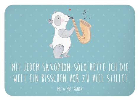 Mr. & Mrs. Panda Kühlschrankmagnet Saxophon Magie - Geschenk, Solo, Klassik, Saxophonist, Lernen, Instrument, zettelhalter, Magnet, Klangwelt, Blues, Musiker, Notizhalter, whiteboardmagnet, Musik