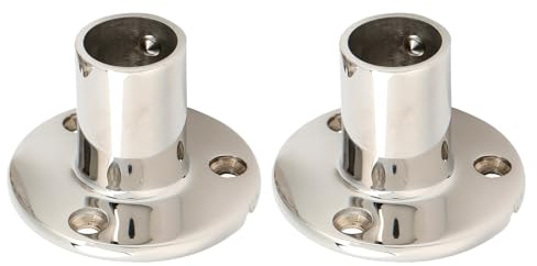 Hapivida Base Redonda para Pasamanos de Barco de 90 Grados, Herrajes de Acero Inoxidable 316 Barandilla de Mano para Barco Base de Barandilla de Barco Resistente para Todos Los Linds of Yachts