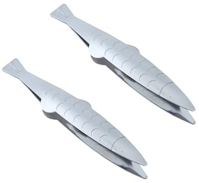 MAGICLULU 2pcs Fish Bone Clip Stainless Steel Kitchen Tweezers Multifunctional Food Clips for Fish Bone Picker for Kitchen Use