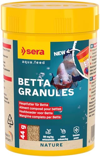 Betta Granules 100 ml | hauptfutter für kampffische | weiches feingranulat | enthält 50 mg/kg astaxanthin für die natürliche farbförderung